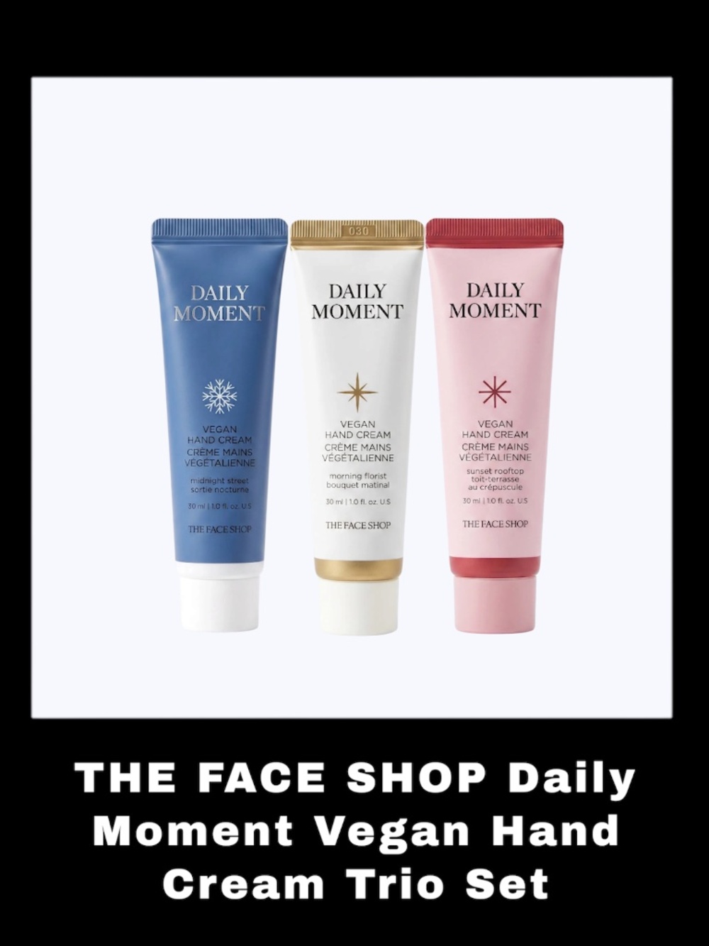 THE FACE SHOP Daily Moment 1.0 Fluid Ounces Vegan Hand Cream Trio Set